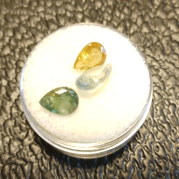 Faceted Yellow Blue Green Tourmaline Gemstones #142 - Picture 3 of 4